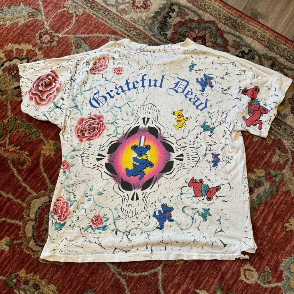 Grateful‎ Dead 1991 All Over Print Dancing Bears Roses Vintage T Shirt - Picture 6 of 9